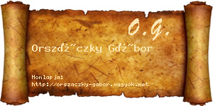Orszáczky Gábor névjegykártya
