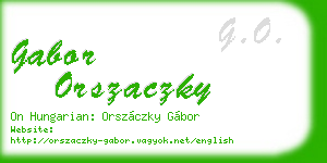 gabor orszaczky business card